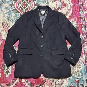 L.L. Bean Women's Wool Cashmere Blend Blazer Jacket 3 Button Closure Size 16R